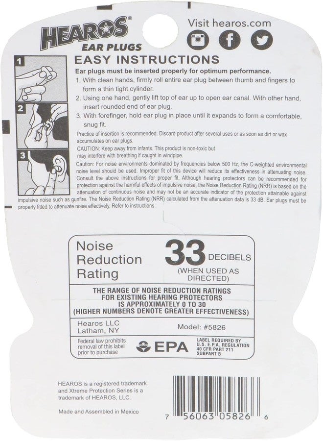 Hearos Xtreme Protection Series Ear Plugs 14 Pairs (Pack of 4) - Image 3